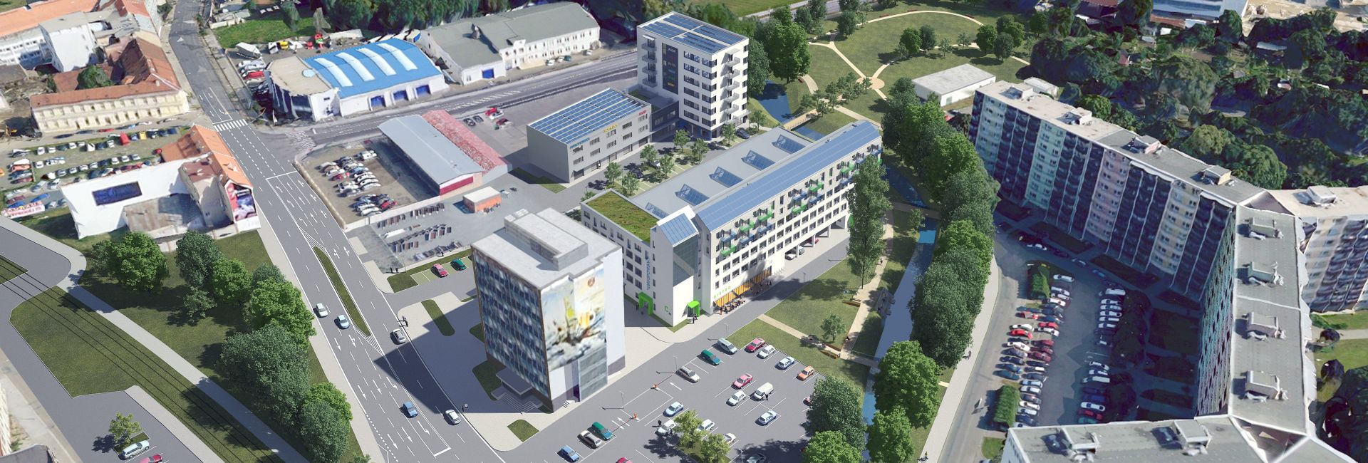 Budova D po rekonstrukci nabídne moderní nízkoenergetické kanceláře a haly