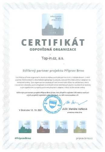 Certifikát odpovědná organizace | O projektu - Ocenění a prezentace