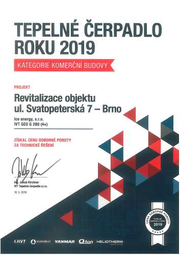 Tepelné čerpadlo roku 2019 | O projektu - Ocenění a prezentace