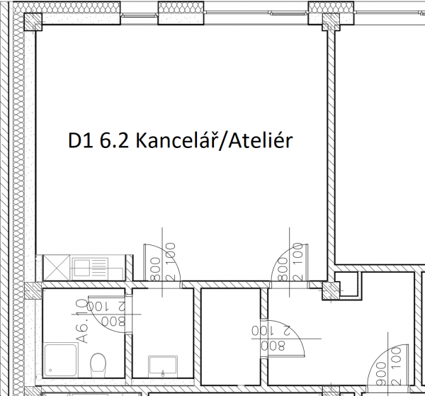 D1 6.2 Kancelář / Ateliér 56 m2