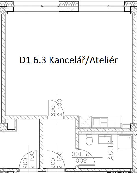 D1 6.3 Kancelář / Ateliér 50 m2