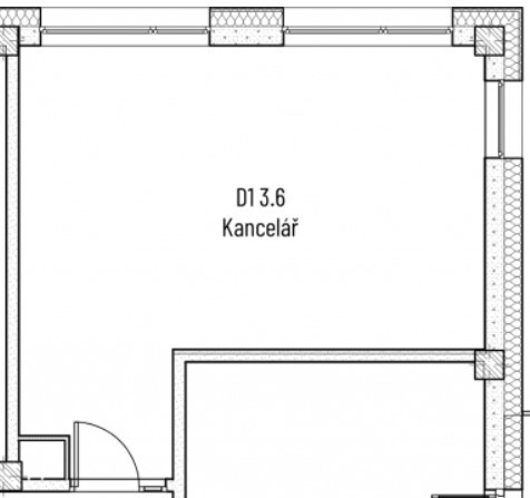 D1 3.6 Kancelář 31 m2
