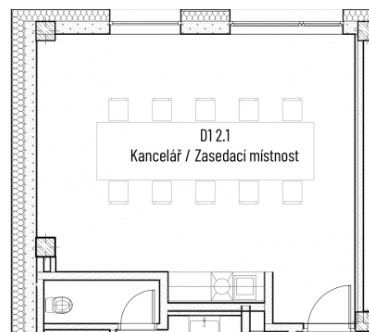 D1 2.1 Zasedací místnost 36 m2