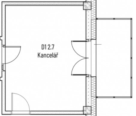 D1 2.7 Kancelář s balkonem 30 m2