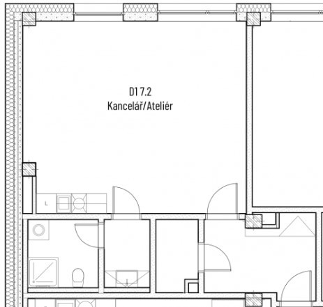 D1 7.2 Kancelář / Ateliér 56 m2