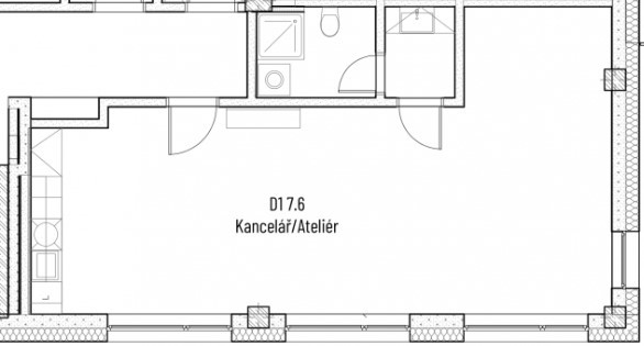 D1 7.6 Kancelář / Ateliér 54 m2