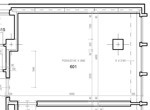 601 - Kancelář 28 m2 - Půdorys základní - SVATOPETRSKA Brno